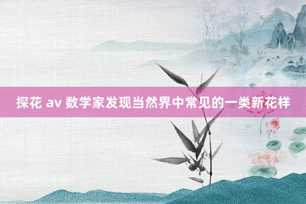 探花 av 数学家发现当然界中常见的一类新花样
