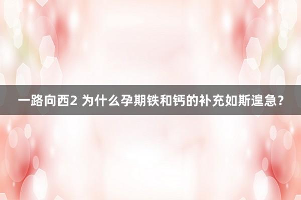 一路向西2 为什么孕期铁和钙的补充如斯遑急？