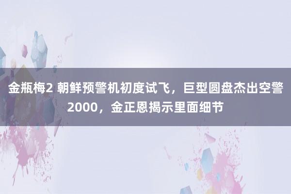 金瓶梅2 朝鲜预警机初度试飞，巨型圆盘杰出空警2000，金正恩揭示里面细节