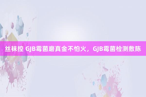 丝袜控 GJB霉菌磨真金不怕火，GJB霉菌检测敷陈