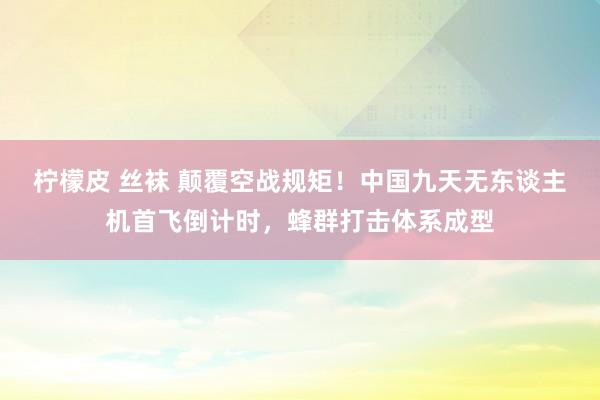 柠檬皮 丝袜 颠覆空战规矩！中国九天无东谈主机首飞倒计时，蜂群打击体系成型
