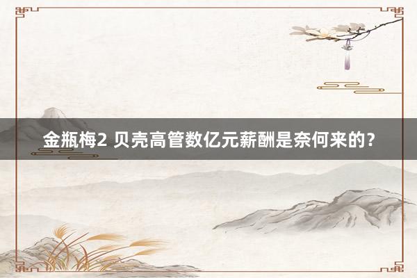 金瓶梅2 贝壳高管数亿元薪酬是奈何来的？