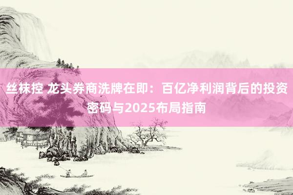 丝袜控 龙头券商洗牌在即：百亿净利润背后的投资密码与2025布局指南