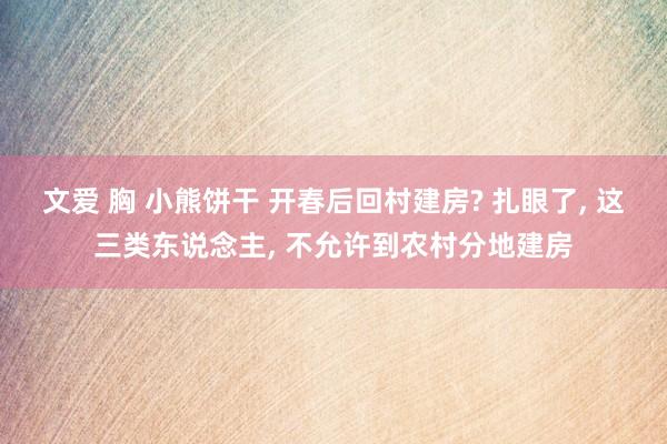 文爱 胸 小熊饼干 开春后回村建房? 扎眼了, 这三类东说念主, 不允许到农村分地建房