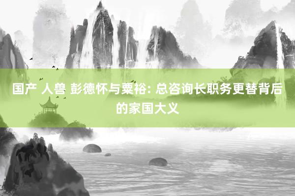 国产 人兽 彭德怀与粟裕: 总咨询长职务更替背后的家国大义