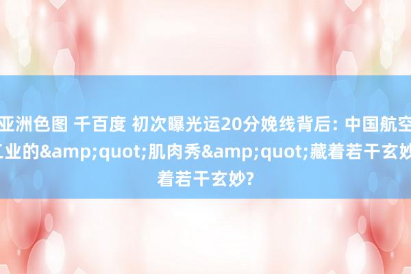 亚洲色图 千百度 初次曝光运20分娩线背后: 中国航空工业的&quot;肌肉秀&quot;藏着若干玄妙?