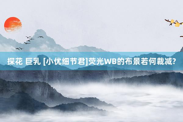探花 巨乳 [小优细节君]荧光WB的布景若何裁减?