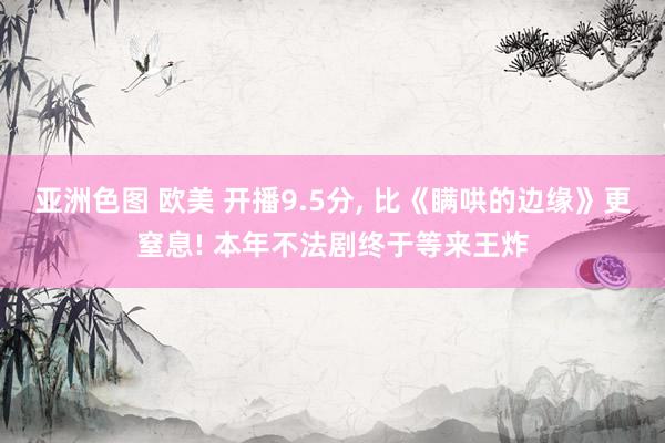 亚洲色图 欧美 开播9.5分, 比《瞒哄的边缘》更窒息! 本年不法剧终于等来王炸