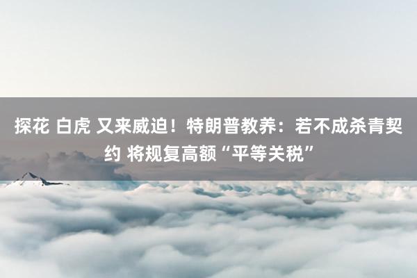探花 白虎 又来威迫！特朗普教养：若不成杀青契约 将规复高额“平等关税”